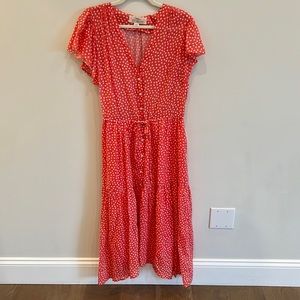 Trovata Red and White Polka Dot Dress, size Large